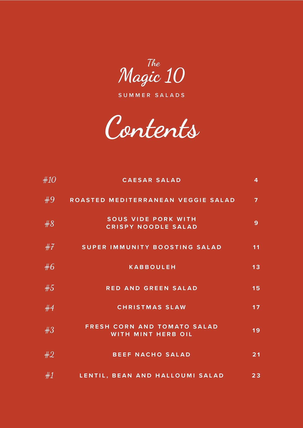 The Magic Ten; Summer Salads